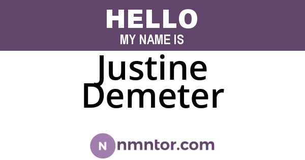 Justine Demeter