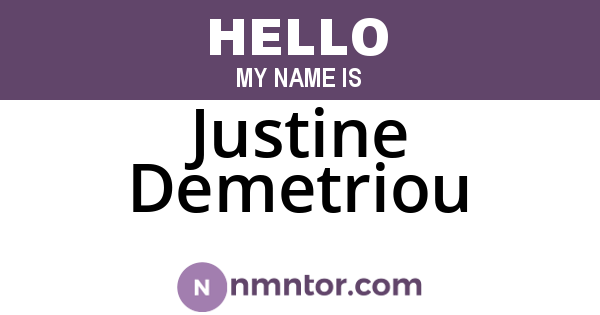 Justine Demetriou