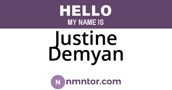Justine Demyan
