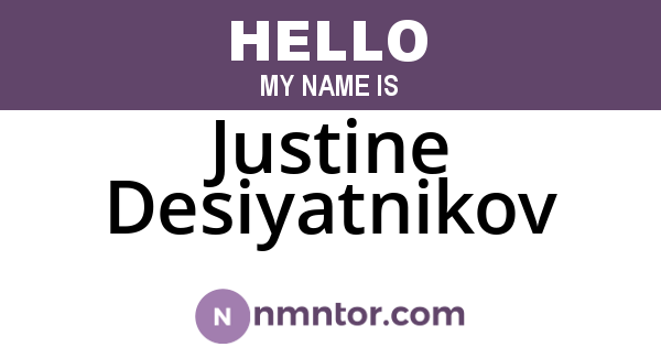 Justine Desiyatnikov