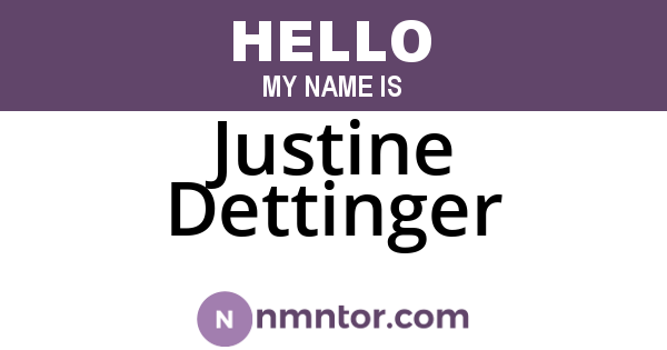 Justine Dettinger