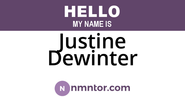 Justine Dewinter