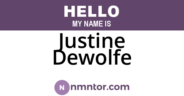 Justine Dewolfe