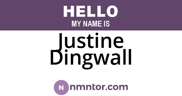 Justine Dingwall