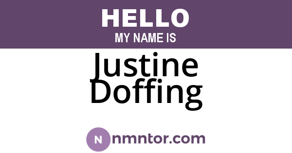 Justine Doffing