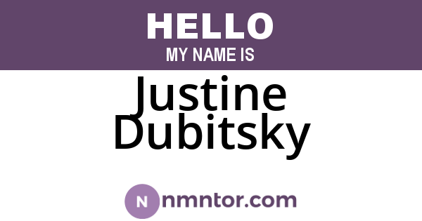Justine Dubitsky