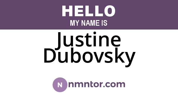 Justine Dubovsky