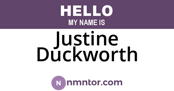 Justine Duckworth