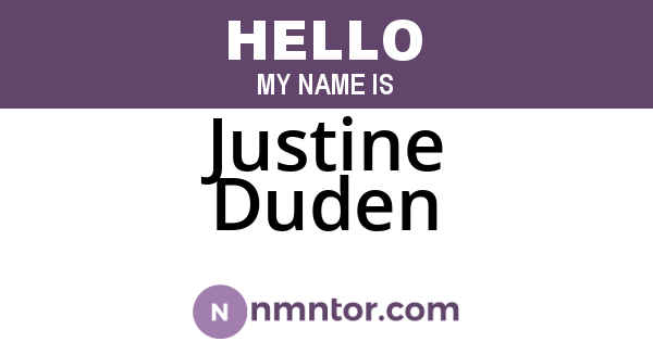 Justine Duden