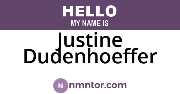 Justine Dudenhoeffer
