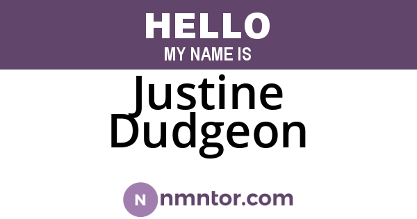 Justine Dudgeon