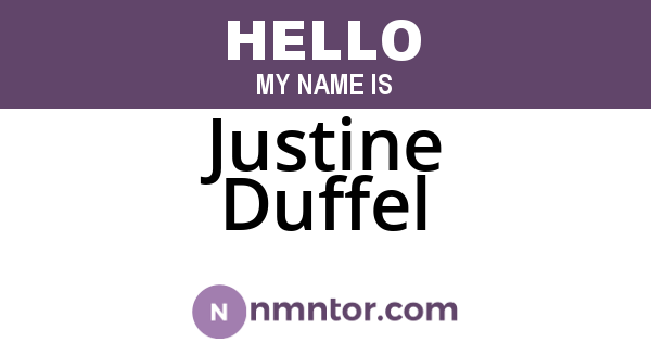 Justine Duffel