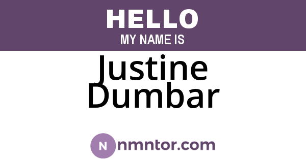 Justine Dumbar