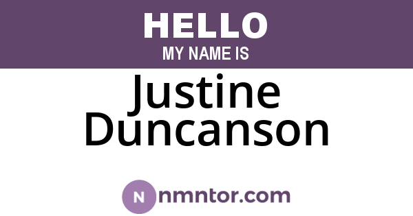 Justine Duncanson