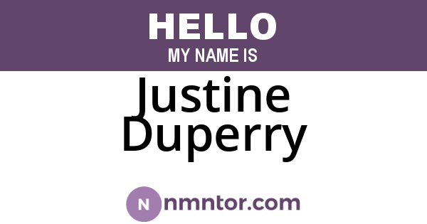 Justine Duperry