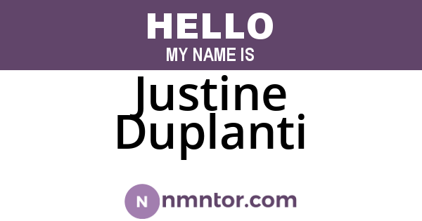 Justine Duplanti