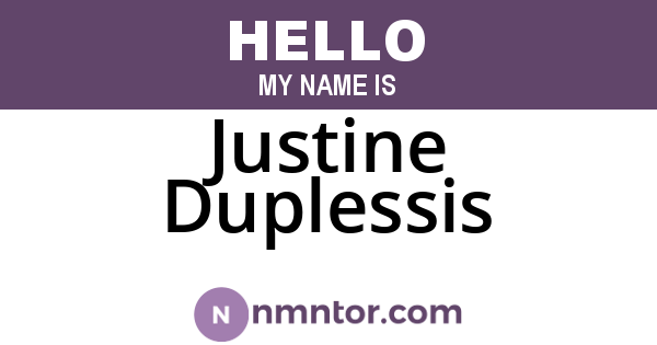 Justine Duplessis