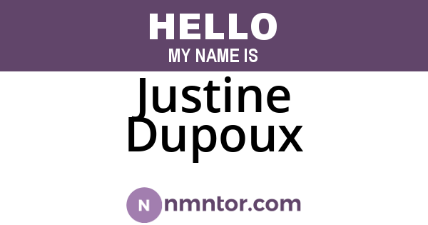 Justine Dupoux