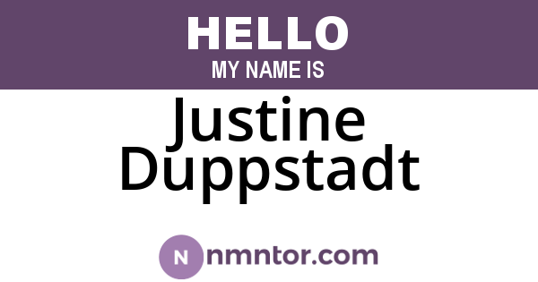 Justine Duppstadt