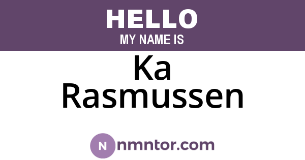 Ka Rasmussen