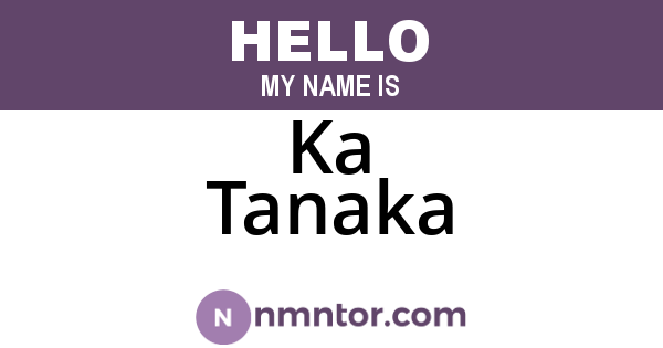 Ka Tanaka