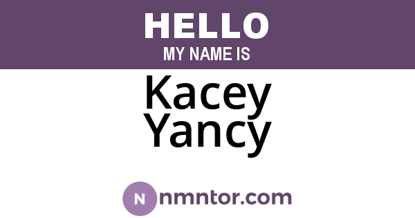 Kacey Yancy
