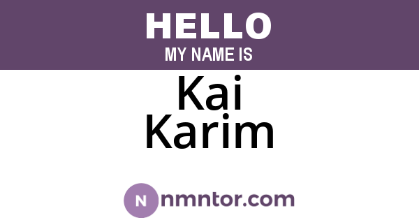 Kai Karim