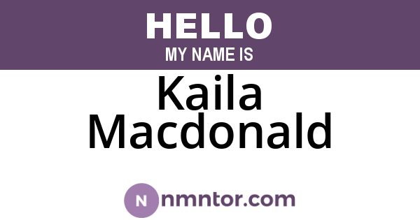 Kaila Macdonald