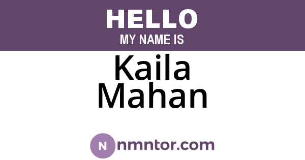 Kaila Mahan