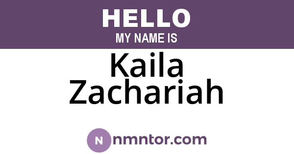 Kaila Zachariah