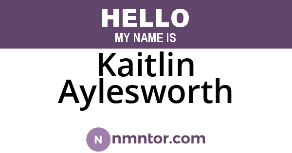 Kaitlin Aylesworth