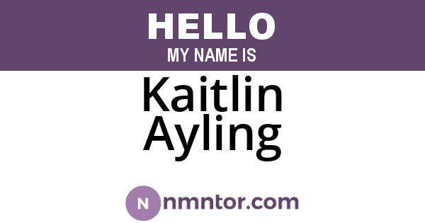 Kaitlin Ayling