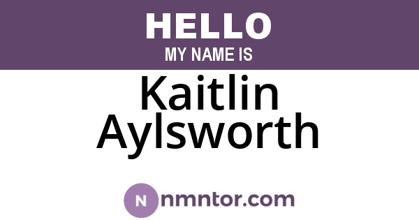 Kaitlin Aylsworth