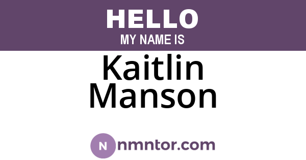 Kaitlin Manson