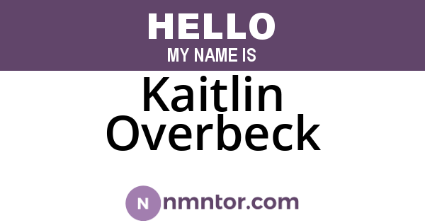 Kaitlin Overbeck
