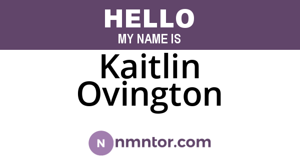 Kaitlin Ovington