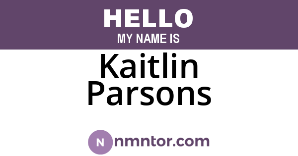 Kaitlin Parsons
