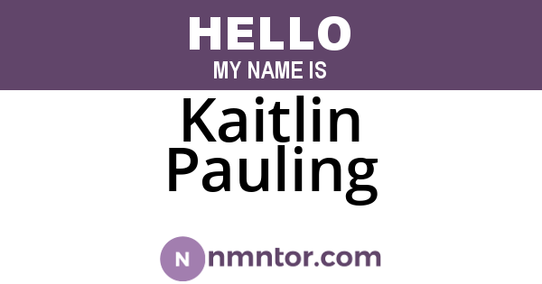 Kaitlin Pauling