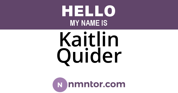 Kaitlin Quider