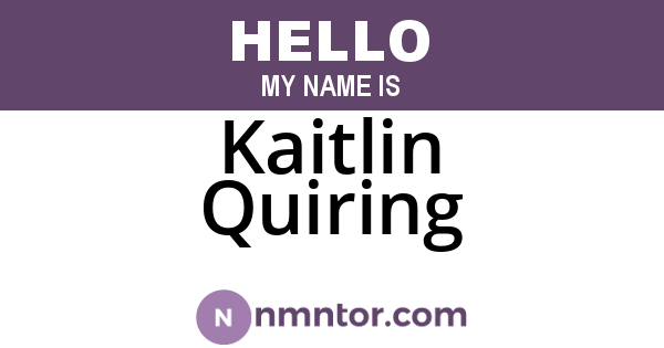 Kaitlin Quiring