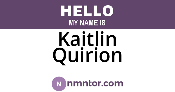 Kaitlin Quirion