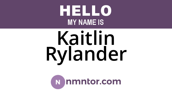 Kaitlin Rylander