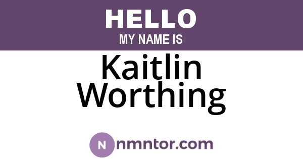 Kaitlin Worthing