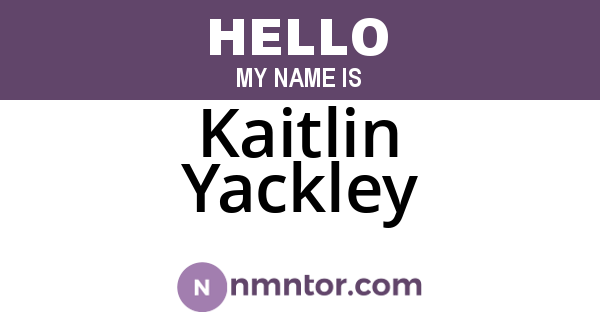 Kaitlin Yackley