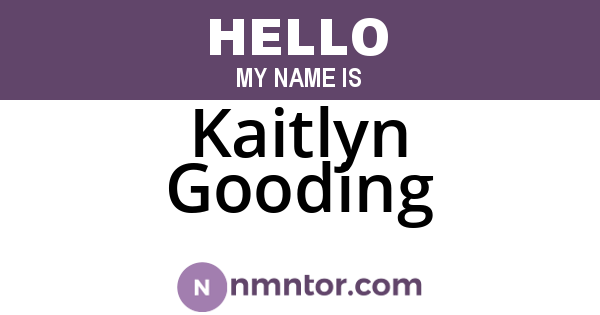 Kaitlyn Gooding