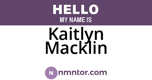 Kaitlyn Macklin