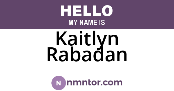 Kaitlyn Rabadan