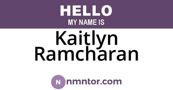 Kaitlyn Ramcharan