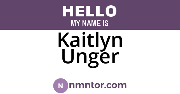 Kaitlyn Unger