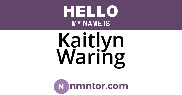 Kaitlyn Waring